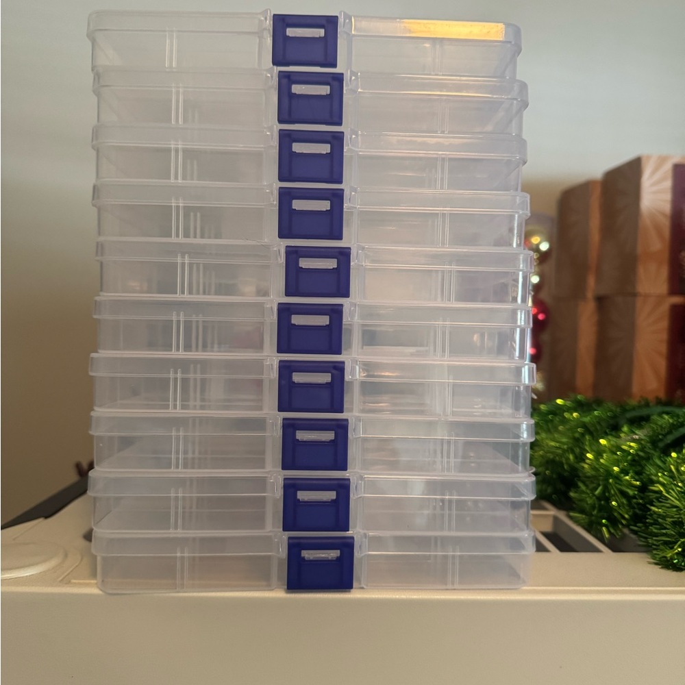 Clear Storage Boxes with Blue Latches